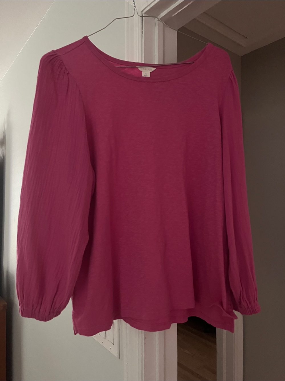 Caslon Berry-Pink Balloon Sleeve Top